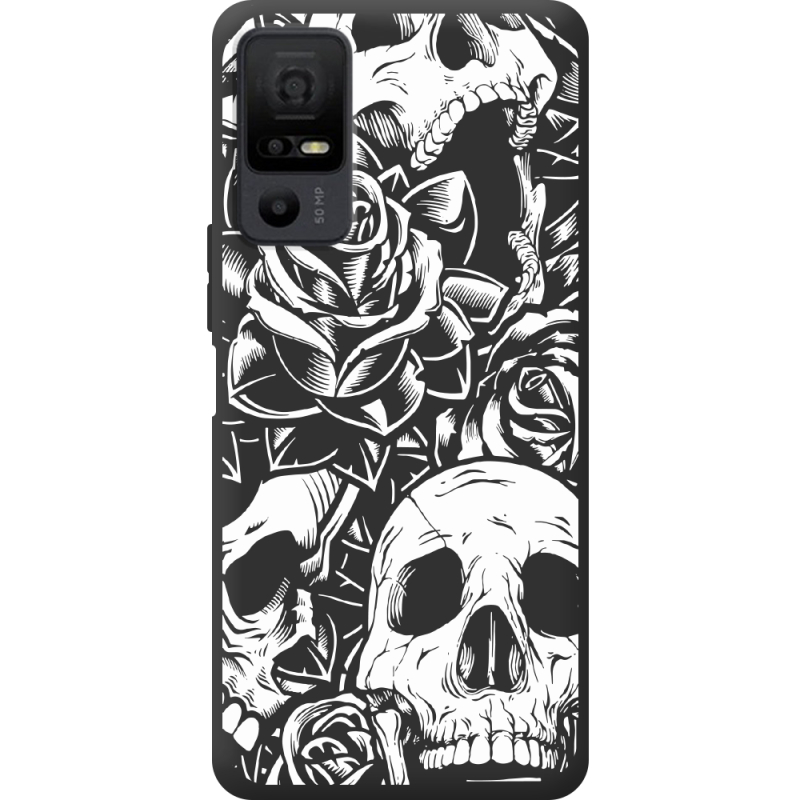 Чорний чохол BoxFace TCL 40 NxtPaper 5G Skull and Roses