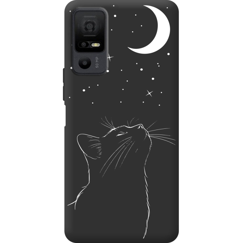 Чорний чохол BoxFace TCL 40 NxtPaper 5G Місячний кіт