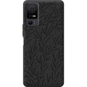 Чорний чохол BoxFace TCL 40 NxtPaper 5G Leaves