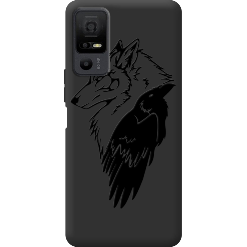 Чорний чохол BoxFace TCL 40 NxtPaper 5G Wolf and Raven