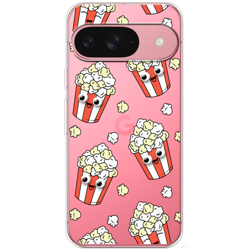 Прозорий чохол BoxFace Google Pixel 10 Pro с 3D-глазками Popcorn