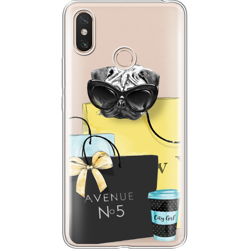 Прозрачный чехол Uprint Xiaomi Mi Max 3 Fashion Pug