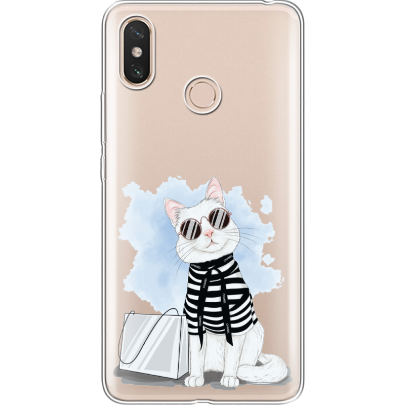 Прозрачный чехол Uprint Xiaomi Mi Max 3 Cat Style