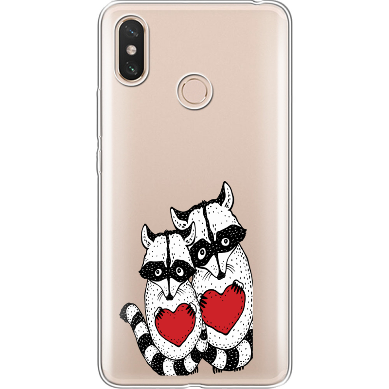 Прозрачный чехол Uprint Xiaomi Mi Max 3 Raccoons in love