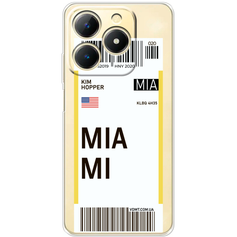 Прозорий чохол BoxFace Realme Note 70 Ticket Miami