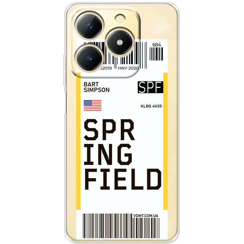 Прозорий чохол BoxFace Realme Note 70 Ticket Springfield