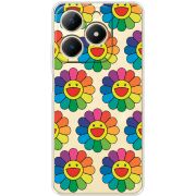 Прозорий чохол BoxFace Realme Note 70 Hippie Flowers
