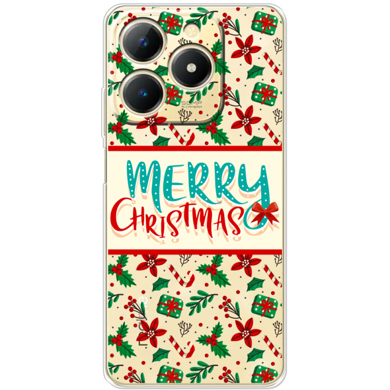 Прозорий чохол BoxFace Realme Note 70 Vintage Christmas Pattern