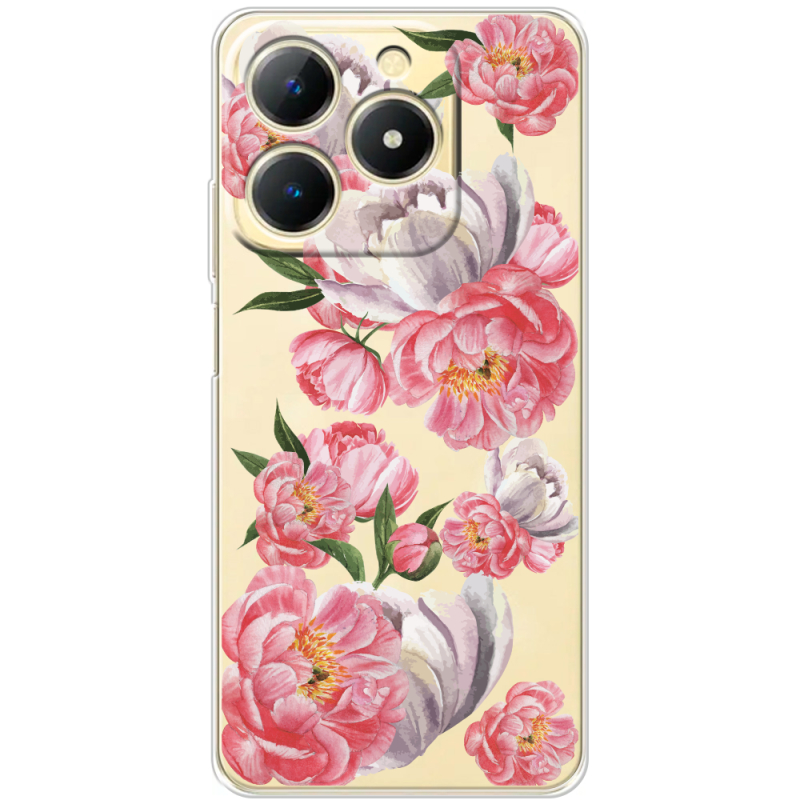 Прозорий чохол BoxFace Realme Note 70 Peony Watercolor Style