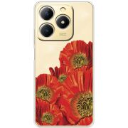 Прозорий чохол BoxFace Realme Note 70 Red Poppies