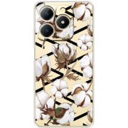 Прозорий чохол BoxFace Realme Note 70 Cotton flowers