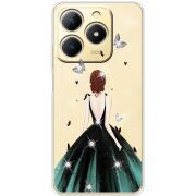 Чохол зі стразами Realme Note 70 Girl in the green dress