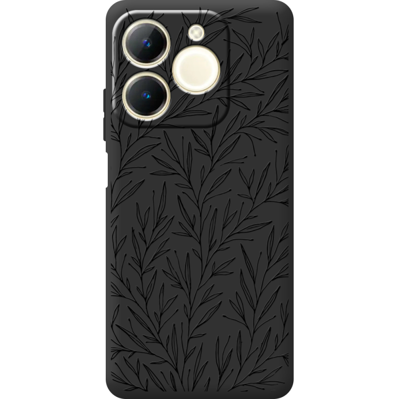 Чорний чохол BoxFace Realme Note 70 Leaves