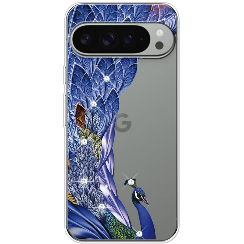 Чохол зі стразами для Google Pixel 10 Pro XL Peafowl