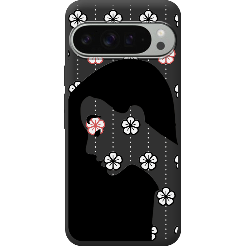 Чорний чохол BoxFace Google Pixel 10 Pro XL Flower Hair