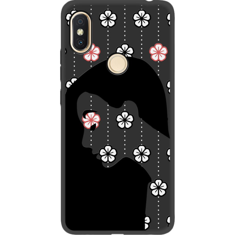 Черный чехол Uprint Xiaomi Redmi S2 Flower Hair