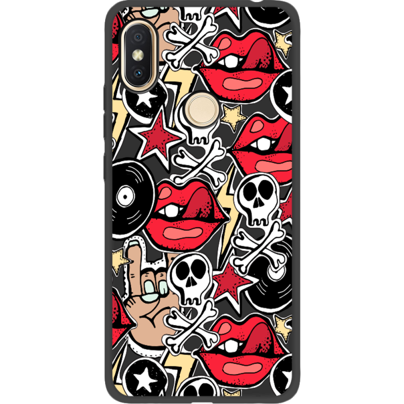 Черный чехол Uprint Xiaomi Redmi S2 Rock Graffiti
