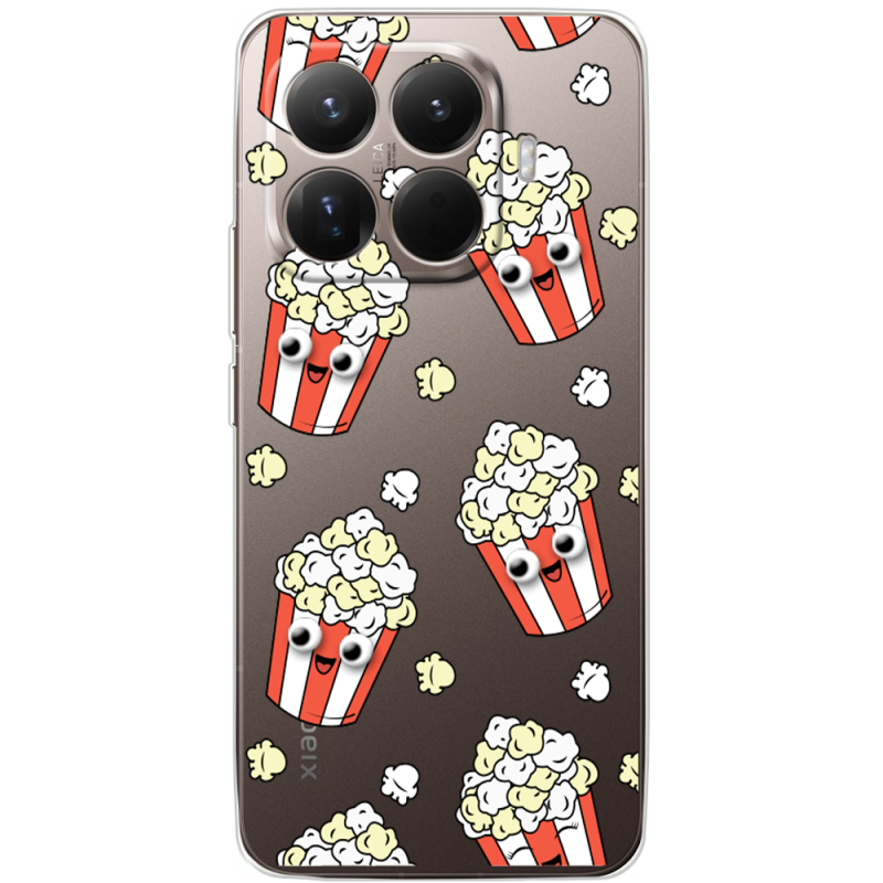 Прозорий чохол BoxFace Xiaomi 15T Pro с 3D-глазками Popcorn