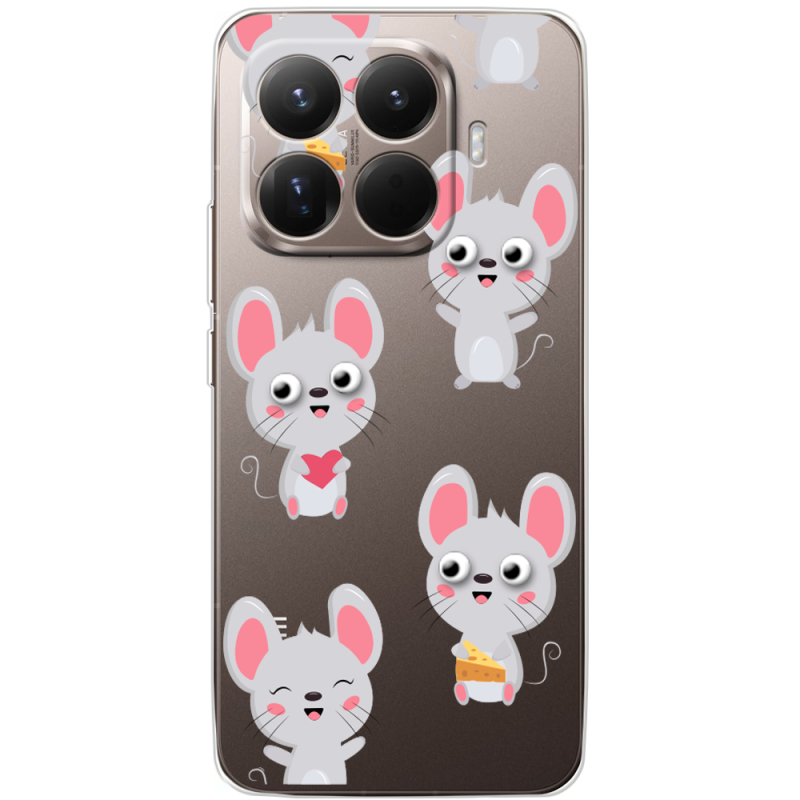 Прозорий чохол BoxFace Xiaomi 15T Pro с 3D-глазками Mouse