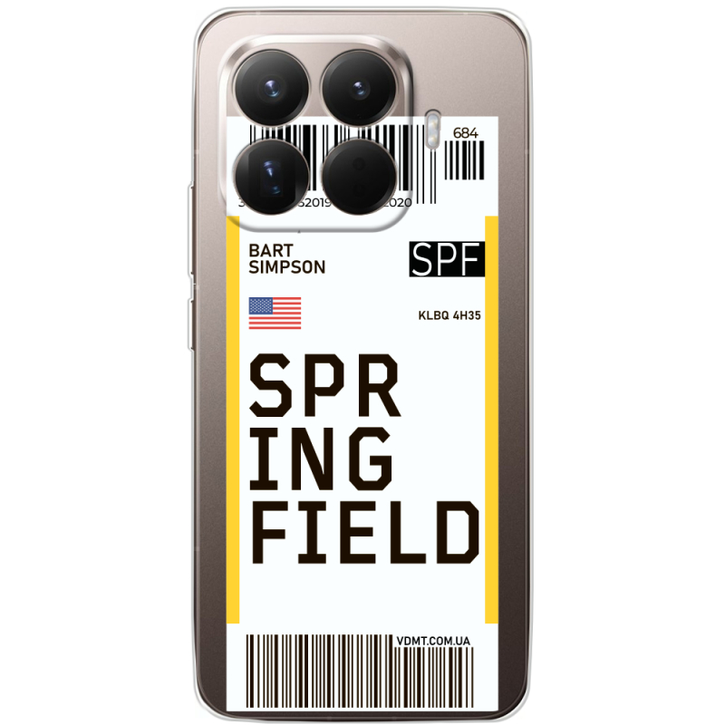 Прозорий чохол BoxFace Xiaomi 15T Pro Ticket Springfield