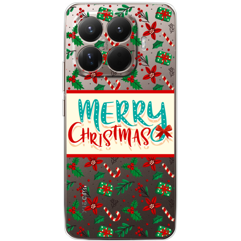 Прозорий чохол BoxFace Xiaomi 15T Pro Vintage Christmas Pattern
