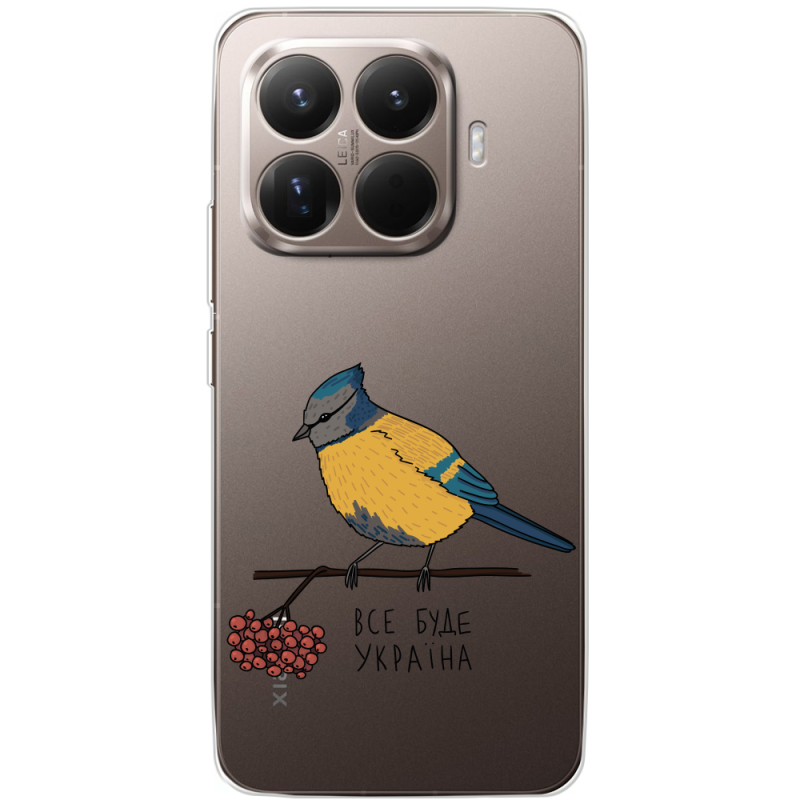 Прозорий чохол BoxFace Xiaomi 15T Pro Синиця і калина