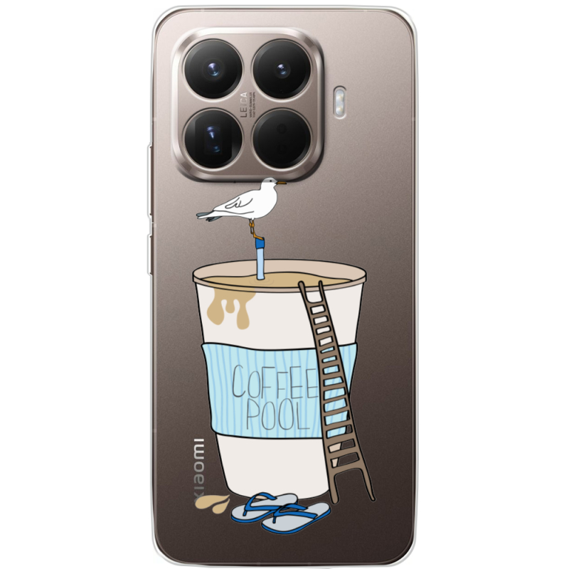Прозорий чохол BoxFace Xiaomi 15T Pro Segull in Cofee Pool