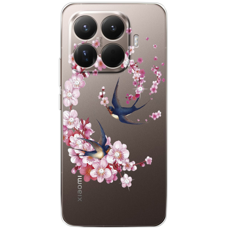 Чохол зі стразами Xiaomi 15T Pro Swallows and Bloom