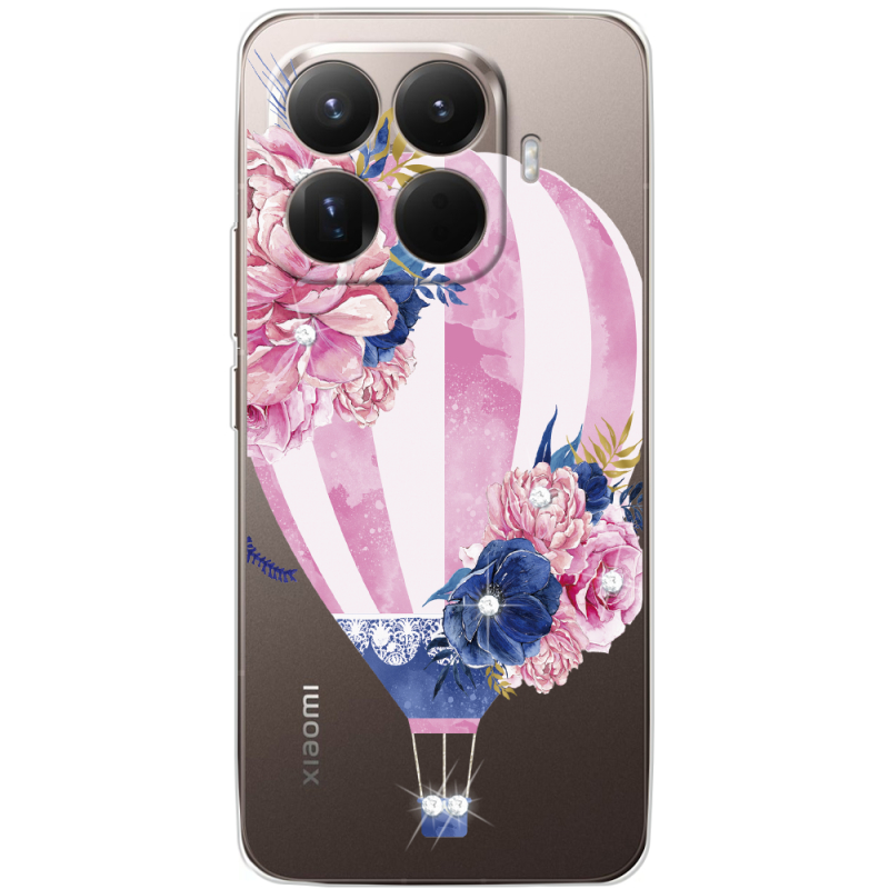 Чохол зі стразами Xiaomi 15T Pro Pink Air Baloon