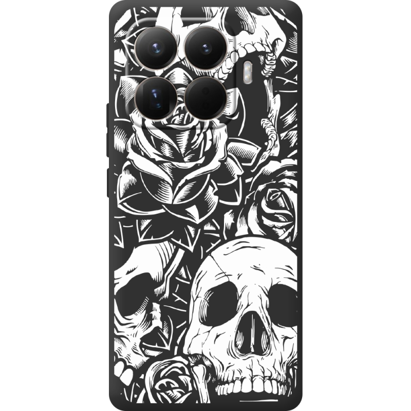 Чорний чохол BoxFace Xiaomi 15T Pro Skull and Roses