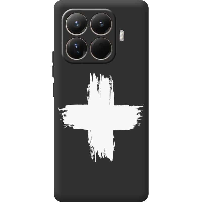 Чорний чохол BoxFace Xiaomi 15T Pro Білий хрест ЗСУ
