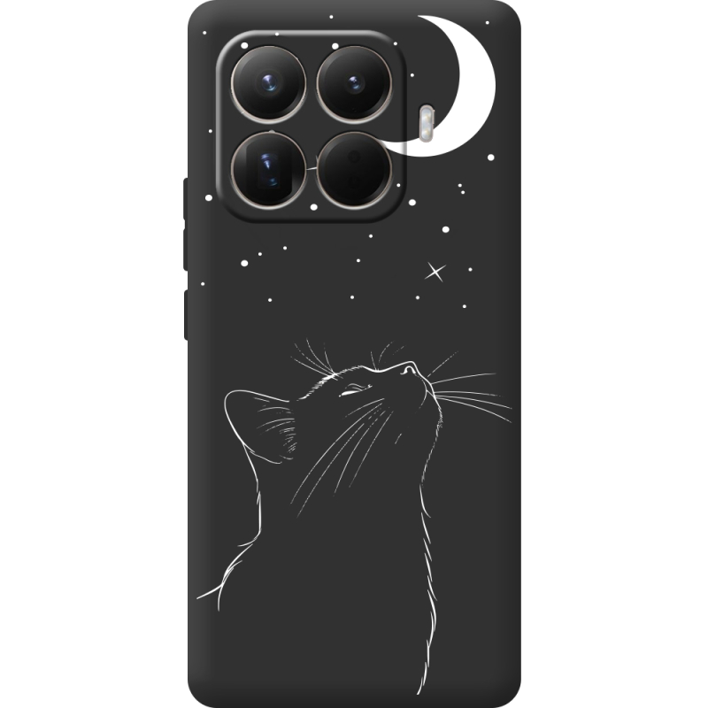 Чорний чохол BoxFace Xiaomi 15T Pro Місячний кіт