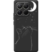 Чорний чохол BoxFace Xiaomi 15T Pro Місячний кіт
