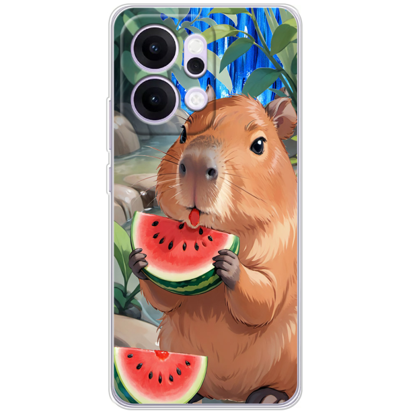 Чохол BoxFace OPPO Reno 14 5G Капібара з кавуном