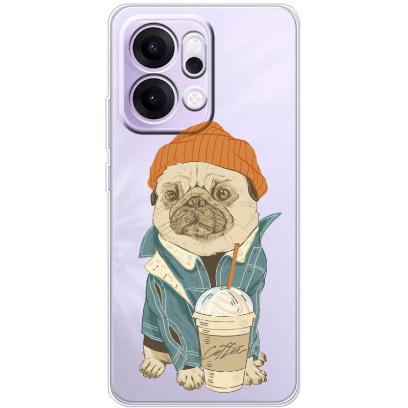 Прозорий чохол BoxFace OPPO Reno 14 5G Dog Coffeeman