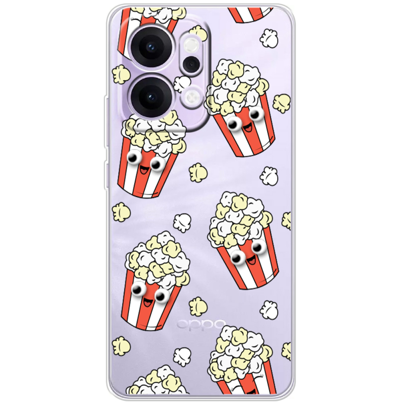 Прозорий чохол BoxFace OPPO Reno 14 5G с 3D-глазками Popcorn