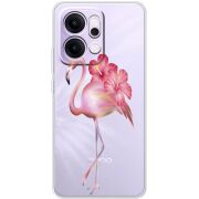 Прозорий чохол BoxFace OPPO Reno 14 5G Floral Flamingo