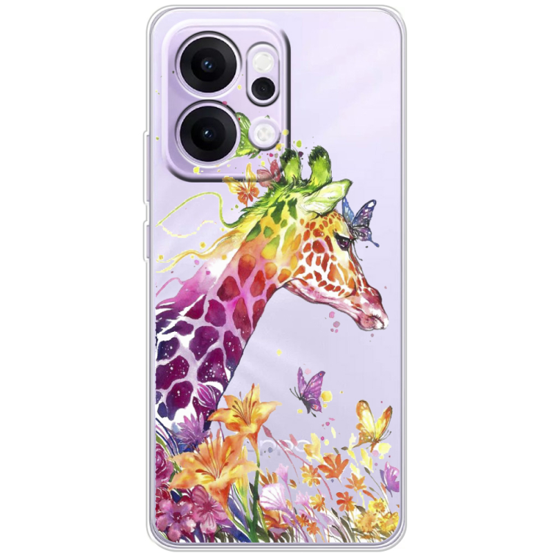 Прозорий чохол BoxFace OPPO Reno 14 5G Colorful Giraffe