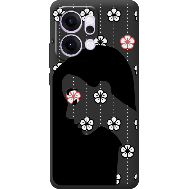 Чорний чохол BoxFace OPPO Reno 14 5G Flower Hair