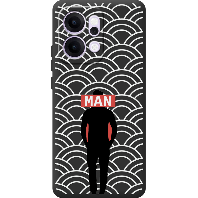 Чорний чохол BoxFace OPPO Reno 14 5G Man Pattern