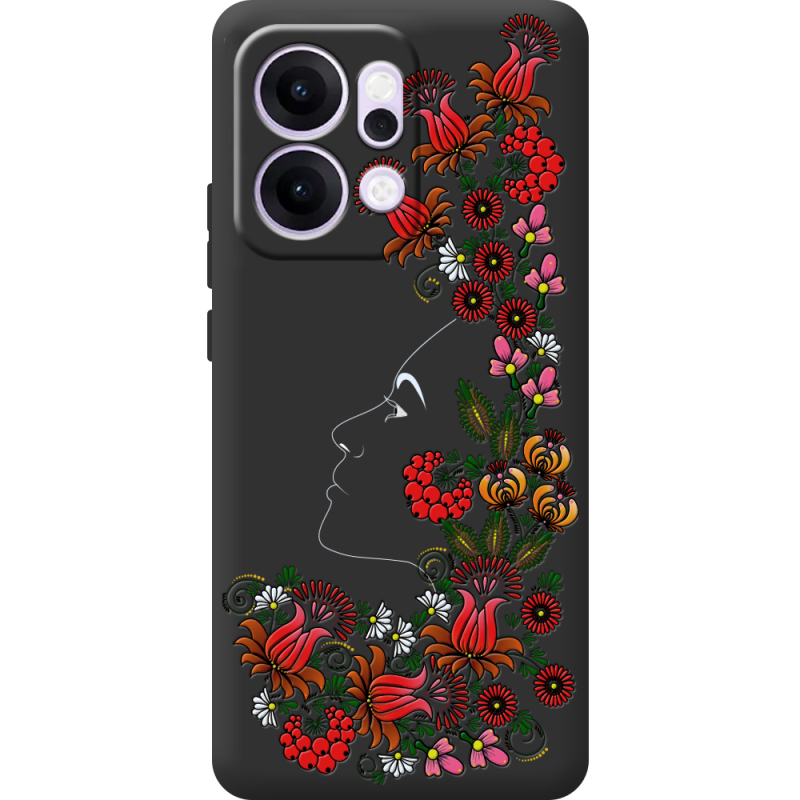 Чорний чохол BoxFace OPPO Reno 14 5G 3D Ukrainian Muse