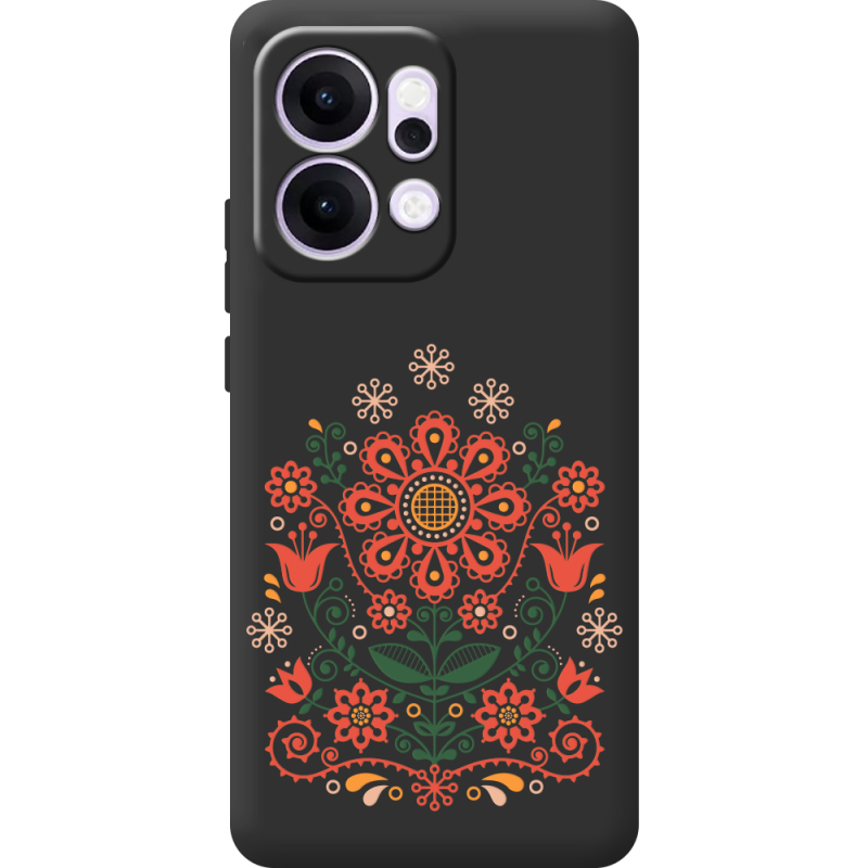 Чорний чохол BoxFace OPPO Reno 14 5G Ukrainian Ornament