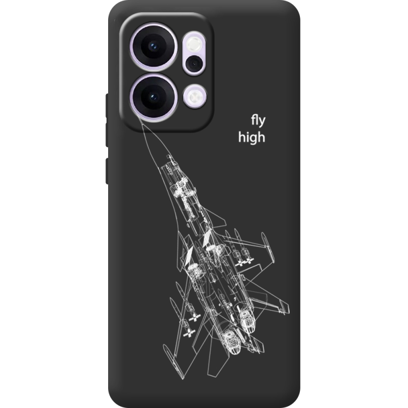 Чорний чохол BoxFace OPPO Reno 14 5G Військовий літак