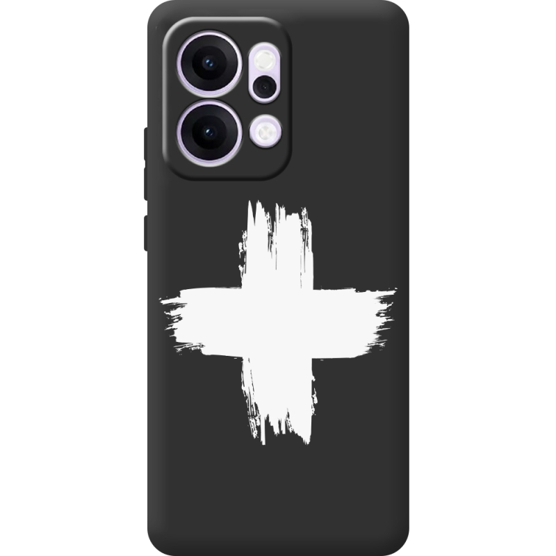 Чорний чохол BoxFace OPPO Reno 14 5G Білий хрест ЗСУ