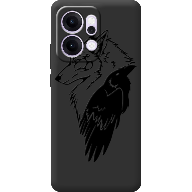Чорний чохол BoxFace OPPO Reno 14 5G Wolf and Raven