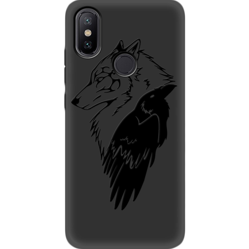 Черный чехол Uprint Xiaomi Mi 6X / A2 Wolf and Raven