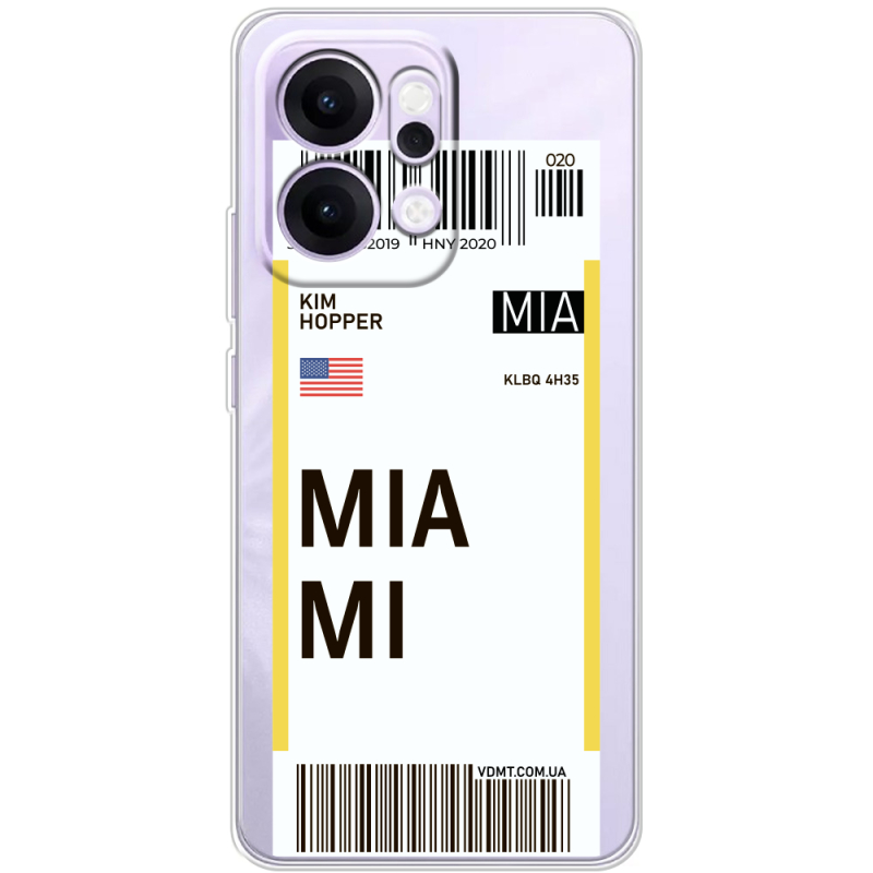 Прозорий чохол BoxFace OPPO Reno 14 Pro 5G Ticket Miami