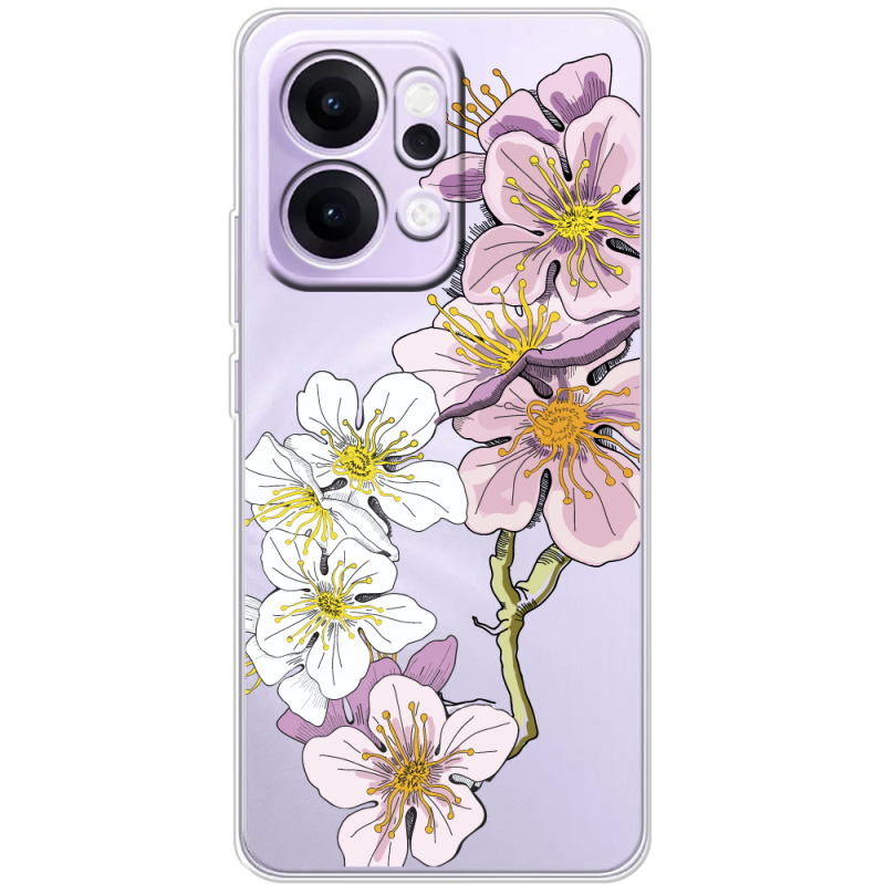 Прозорий чохол BoxFace OPPO Reno 14 Pro 5G Cherry Blossom