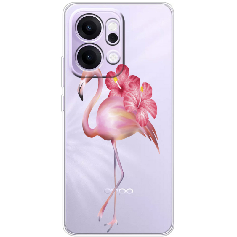 Прозорий чохол BoxFace OPPO Reno 14 Pro 5G Floral Flamingo