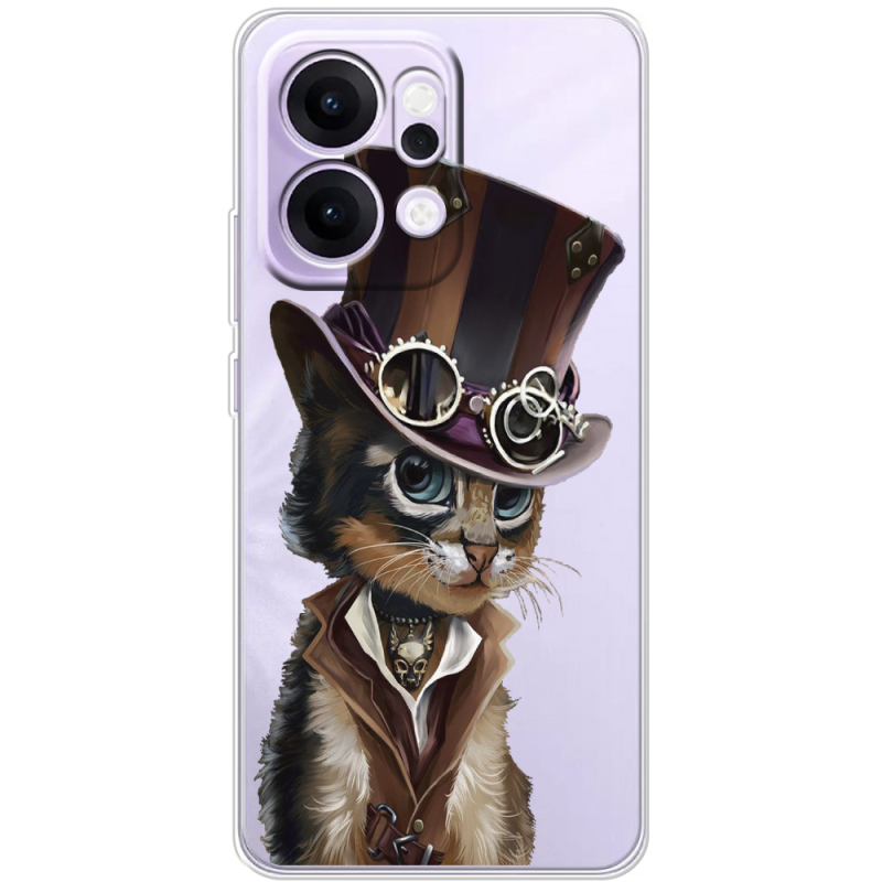 Прозорий чохол BoxFace OPPO Reno 14 Pro 5G Steampunk Cat